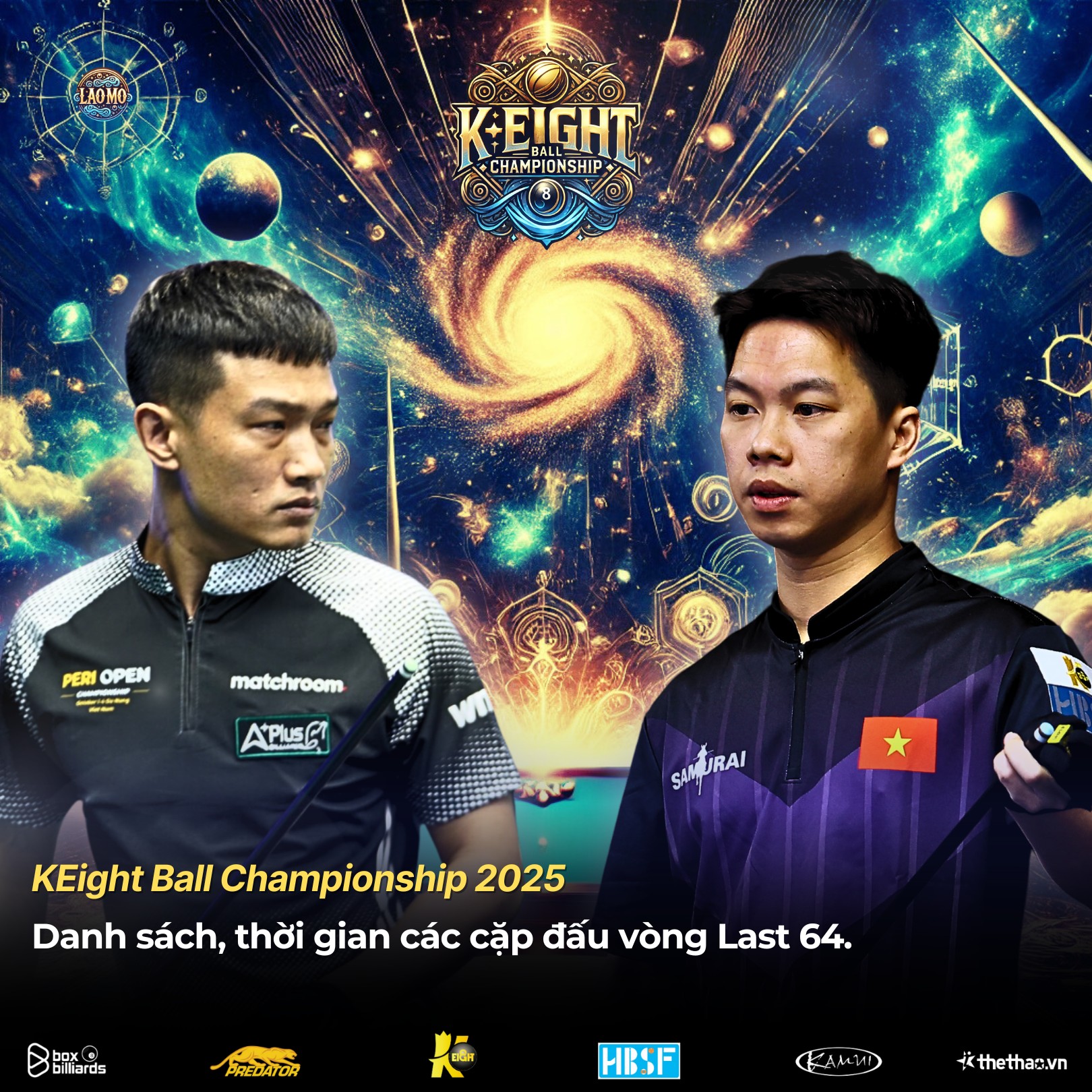 Lịch Thi Đấu K Eight Ball Championship 2025 | Huỳnh Long Hồ - Nguyễn Văn Hưng Phú